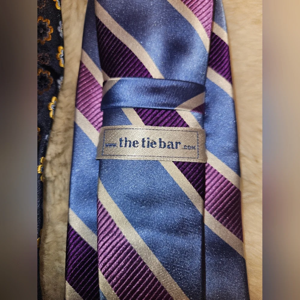 Men's Assorted Silk Ties - Blue, Navy & Mauve